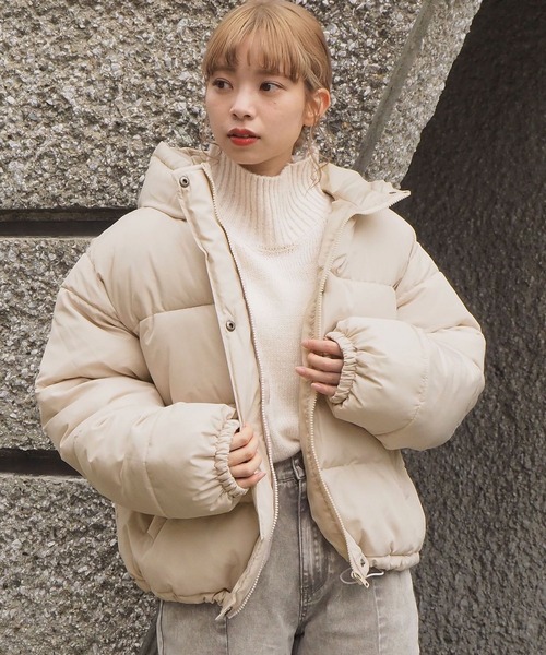 Diagram / フードデタッチャブル クロップド ダウンジャケット/36/ライトブルー/ファー欠品 セール】【2サイズ展開】フェイクダウンフードブルゾン【web限定