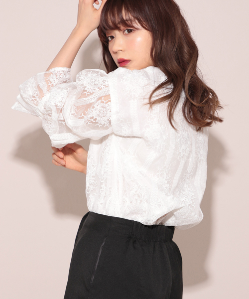 apres jour（アプレジュール）の「刺繍レース袖ボリュームブラウス【ZOZOTOWN限定アイテム】（シャツ/ブラウス・レディース・ブラック/オフホワイト/アイボリー・フリー）」の20枚目の写真