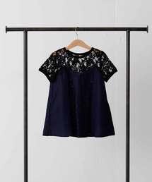 AVIE（アビィ）の「【AVIE KIDS】レースミックスAラインTシャツ（Tシャツ/カットソー）」