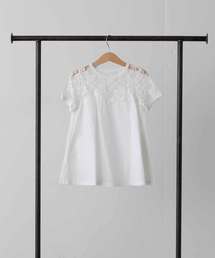 AVIE（アビィ）の「【AVIE KIDS】レースミックスAラインTシャツ（Tシャツ/カットソー）」