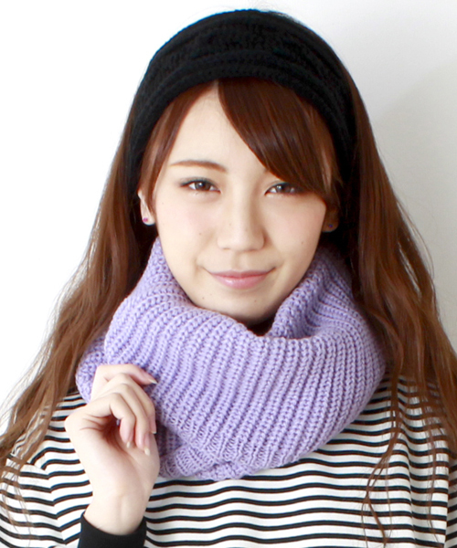 WEGO（ウィゴー）の「WEGO/プレーンニットスヌード（ストール/ショール・メンズ・ブラック/グレー/サックスブルー/ネイビー/ライトパープル/レッド/グリーン/ライトピンク・FREE）」の7枚目の写真