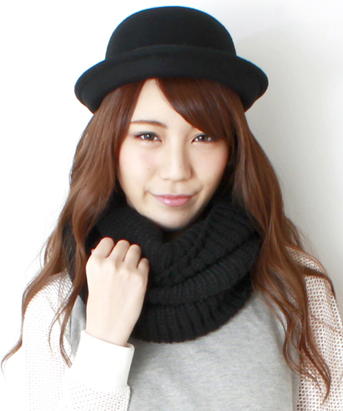 WEGO（ウィゴー）の「WEGO/プレーンニットスヌード（ストール/ショール・メンズ・ブラック/グレー/サックスブルー/ネイビー/ライトパープル/レッド/グリーン/ライトピンク・FREE）」の2枚目の写真