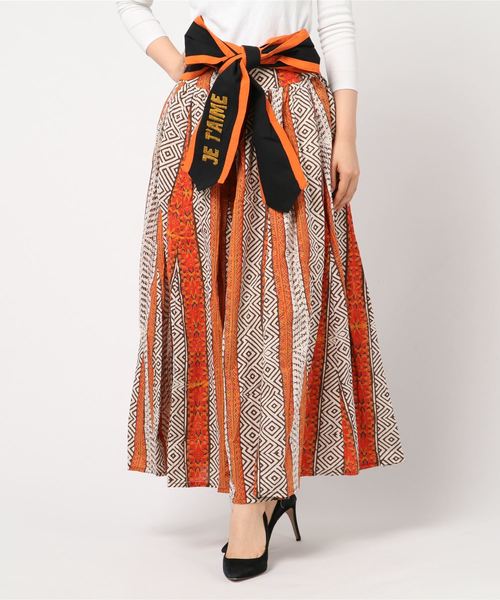 チャイハネ（チャイハネ）の「【チャイハネ】アフリカ・キテンゲ柄ロングスカート（スカート・レディース・ブラウン/レッド/イエロー/ブルー・FREE）」の14枚目の写真
