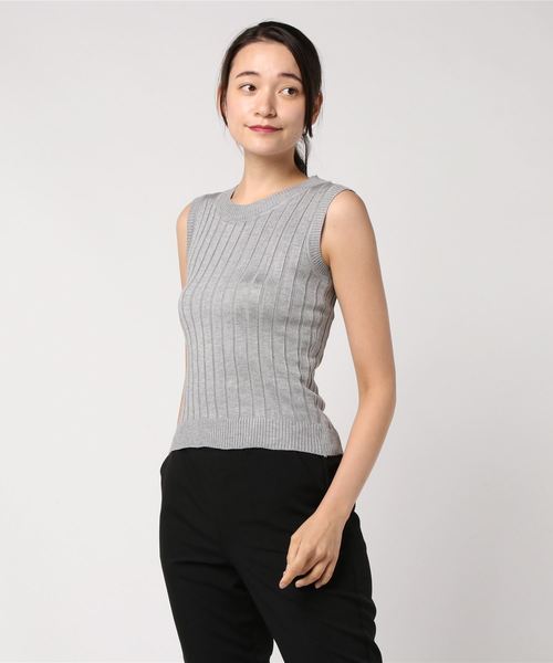 SPIGA（スピーガ）の「ノースリリブニットＴＯＰＳ（ニット/セーター・レディース・ホワイト/ブラック/グレー/レッド/カーキ/ブルー/ボルドー・FREE）」の10枚目の写真