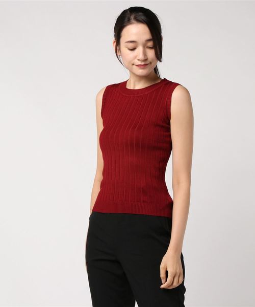 SPIGA（スピーガ）の「ノースリリブニットＴＯＰＳ（ニット/セーター・レディース・ホワイト/ブラック/グレー/レッド/カーキ/ブルー/ボルドー・FREE）」の12枚目の写真