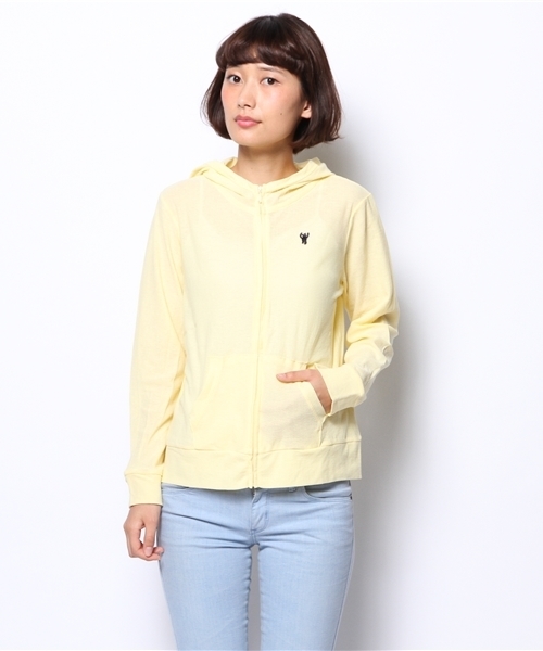 coen(コーエン)の「UVカットジップアップパーカー(パーカー・レディース・ホワイト/イエロー/ケリー/ネイビー・LARGE/MEDIUM)」の4枚目の写真