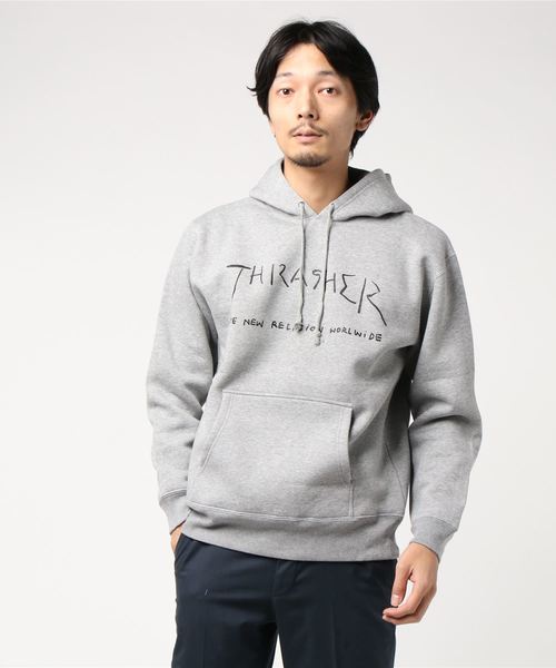 THRASHER(スラッシャー)の「New Religion Worldwide HOODIE SWEAT PARKA / スラッシャー プルオーバー パーカー ロゴ マークゴンザレス(パーカー・メンズ・ネイビー/ブラック/グレー/ホワイト/バーガンディー/グリーン・SMALL/MEDIUM/LARGE/X-LARGE)」の9枚目の写真