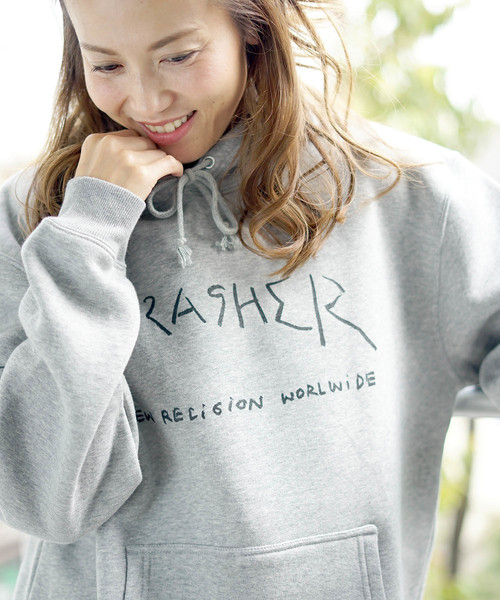 THRASHER(スラッシャー)の「New Religion Worldwide HOODIE SWEAT PARKA / スラッシャー プルオーバー パーカー ロゴ マークゴンザレス(パーカー・メンズ・ネイビー/ブラック/グレー/ホワイト/バーガンディー/グリーン・SMALL/MEDIUM/LARGE/X-LARGE)」の13枚目の写真