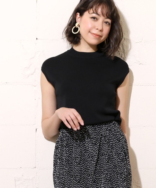 coca(coca)(コカ)の「フレンチスリーブハイネックサマーニットトップス(ニット/セーター・レディース・ホワイト/ブラック/ピンク/グリーン・ONE SIZE)」の14枚目の写真