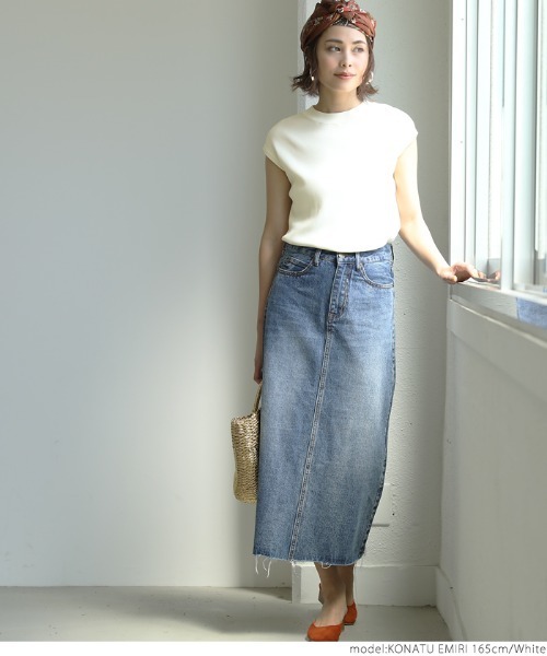coca(coca)(コカ)の「フレンチスリーブハイネックサマーニットトップス(ニット/セーター・レディース・ホワイト/ブラック/ピンク/グリーン・ONE SIZE)」の22枚目の写真