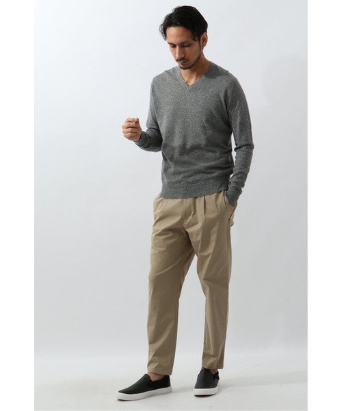 GRAND PHASE(グランフェイズ)の「GP 12G麻混Vネック(ニット/セーター・メンズ・ブルー/スモークグレー/ベージュ・L/M/XL)」の4枚目の写真