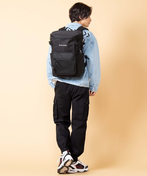 CONVERSE（コンバース）の「∴WEGO/CONVERSE別注ボックスリュックサック（バックパック/リュック・メンズ・ブラック・FREE）」の4枚目の写真