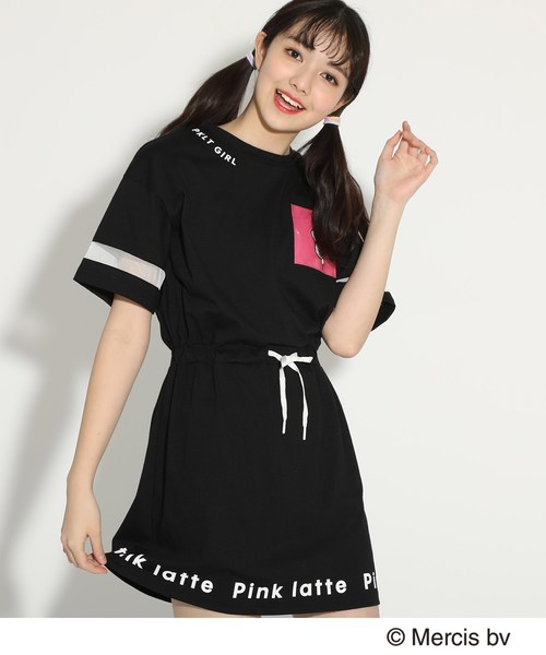 ウエストシャーリングワンピース ワンピース Pink Latte ピンクラテ のファッション Bruna ワンピース セール Dick