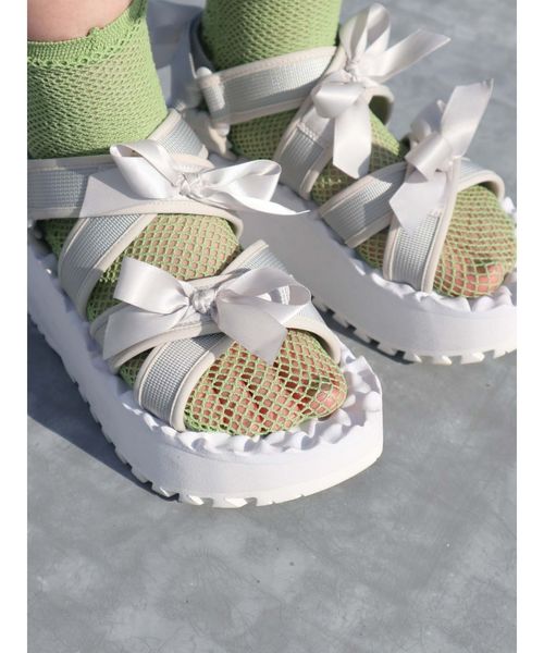 merry jenny（メリージェニー）の「クロスリボンベルクロサンダル（サンダル・レディース・グレー/カーキ/ブラック・LARGE/MEDIUM）」の11枚目の写真