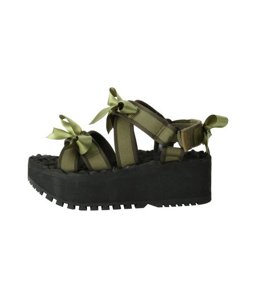 merry jenny（メリージェニー）の「クロスリボンベルクロサンダル（サンダル・レディース・グレー/カーキ/ブラック・LARGE/MEDIUM）」の17枚目の写真