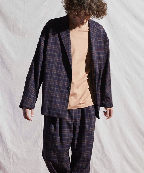 MAISON SPECIAL(メゾンスペシャル)の「《ユニセックスアイテム》チェック/無地ストレッチスーパーオーバーテーラードジャケット 【MAISON SPECIAL/メゾンスペシャル】■セットアップ対応■(テーラードジャケット・メンズ・ブラック/ベージュ/ネイビー/ブラウン・44/46/48)」の8枚目の写真
