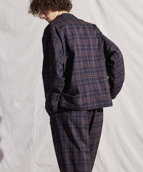 MAISON SPECIAL(メゾンスペシャル)の「《ユニセックスアイテム》チェック/無地ストレッチスーパーオーバーテーラードジャケット 【MAISON SPECIAL/メゾンスペシャル】■セットアップ対応■(テーラードジャケット・メンズ・ブラック/ベージュ/ネイビー/ブラウン・44/46/48)」の16枚目の写真
