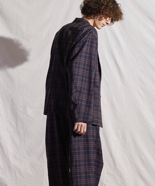 MAISON SPECIAL(メゾンスペシャル)の「《ユニセックスアイテム》チェック/無地ストレッチスーパーオーバーテーラードジャケット 【MAISON SPECIAL/メゾンスペシャル】■セットアップ対応■(テーラードジャケット・メンズ・ブラック/ベージュ/ネイビー/ブラウン・44/46/48)」の14枚目の写真