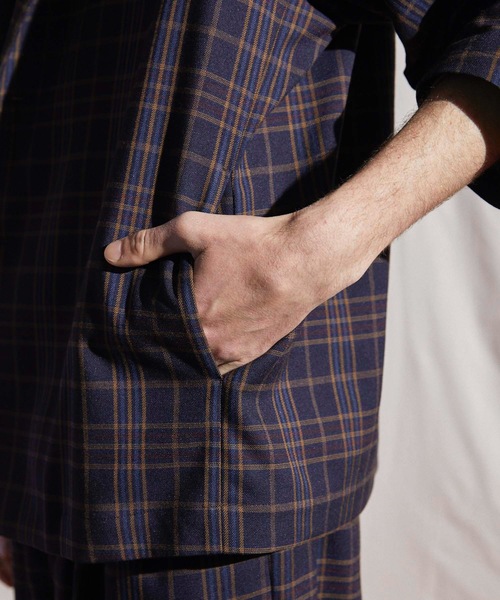 MAISON SPECIAL(メゾンスペシャル)の「《ユニセックスアイテム》チェック/無地ストレッチスーパーオーバーテーラードジャケット 【MAISON SPECIAL/メゾンスペシャル】■セットアップ対応■(テーラードジャケット・メンズ・ブラック/ベージュ/ネイビー/ブラウン・44/46/48)」の12枚目の写真