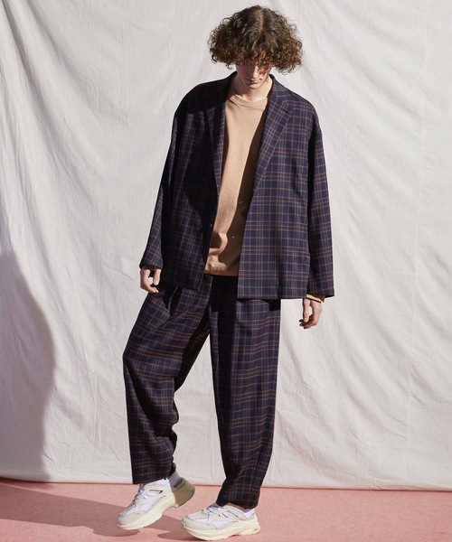 MAISON SPECIAL(メゾンスペシャル)の「《ユニセックスアイテム》チェック/無地ストレッチスーパーオーバーテーラードジャケット 【MAISON SPECIAL/メゾンスペシャル】■セットアップ対応■(テーラードジャケット・メンズ・ブラック/ベージュ/ネイビー/ブラウン・44/46/48)」の5枚目の写真