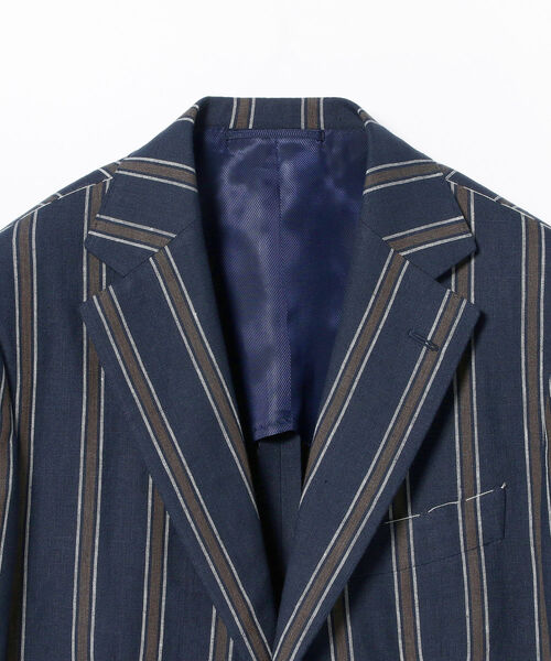 BEAMS F / ANGELICO リネンコットン ストライプ ジャケット BEAMS F / ANGELICO リネンコットン ストライプ ジャケット