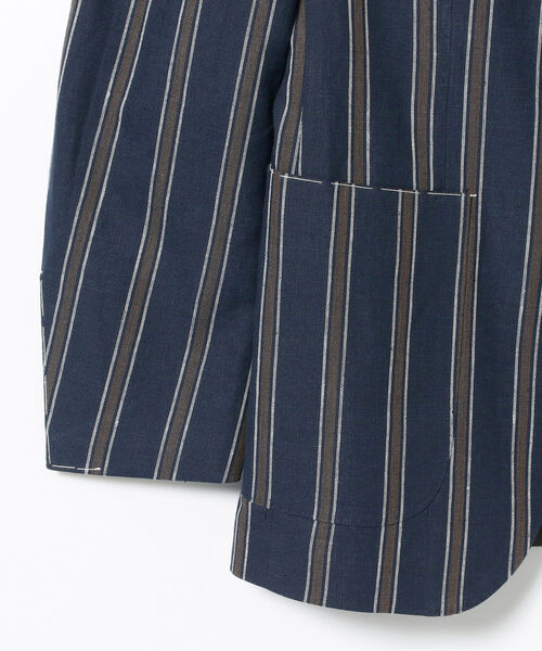 BEAMS F / ANGELICO リネンコットン ストライプ ジャケット