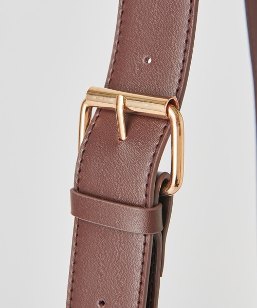 mystic（ミスティック）の「WEB限定 loti  キャンバスコンビスクエアバッグ（ショルダーバッグ・レディース・ブラック/ブラウン・FREE）」の6枚目の写真