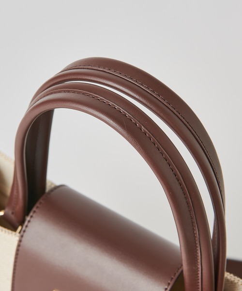 mystic（ミスティック）の「WEB限定 loti  キャンバスコンビスクエアバッグ（ショルダーバッグ・レディース・ブラック/ブラウン・FREE）」の11枚目の写真