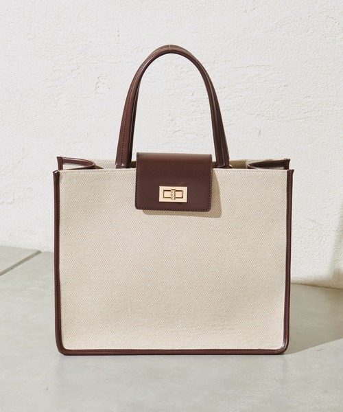 mystic（ミスティック）の「WEB限定 loti  キャンバスコンビスクエアバッグ（ショルダーバッグ・レディース・ブラック/ブラウン・FREE）」の16枚目の写真