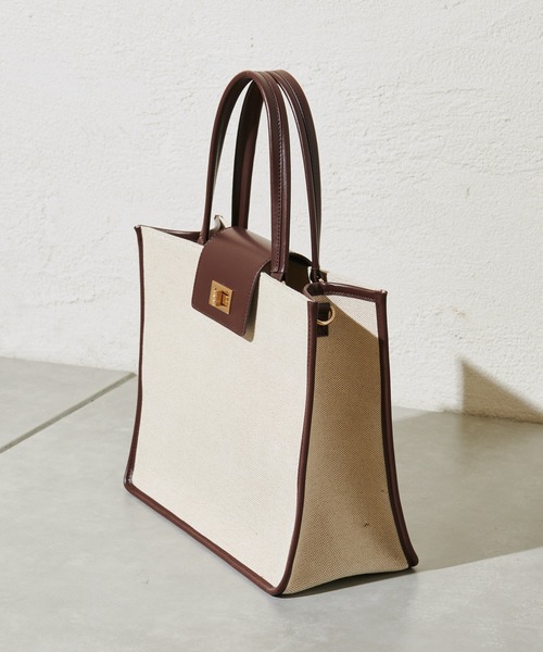 mystic（ミスティック）の「WEB限定 loti  キャンバスコンビスクエアバッグ（ショルダーバッグ・レディース・ブラック/ブラウン・FREE）」の17枚目の写真