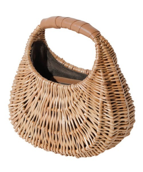 EIMY ISTOIRE(エイミーイストワール)の「ラウンドピクニックバッグ(かごバッグ・レディース・ブラック/ブラウン・FREE)」の14枚目の写真