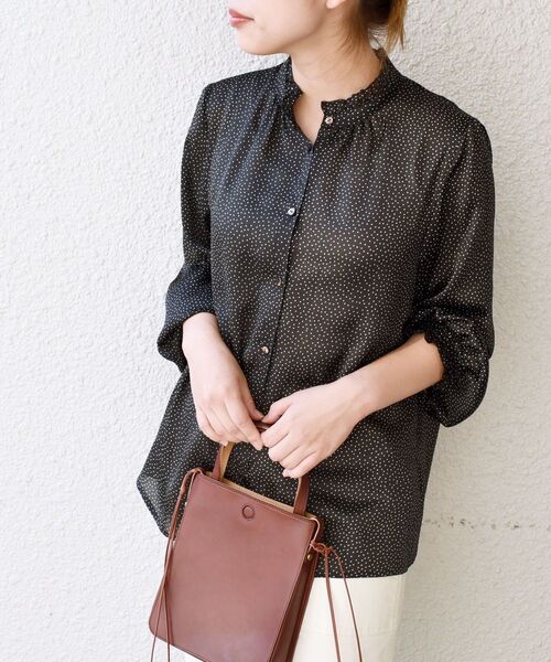 SHIPS for women - 新品　シップス　フリルハイネックサテンブラウス SHIPS（シップス）の「【WEB限定】フリルハイネックサテン