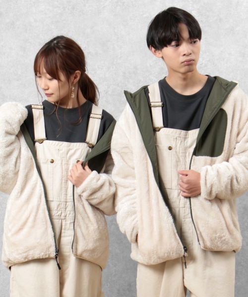 make a ray!（メイク ア レイ！）の「ボアファー×ナイロンマウンテンパーカー/リバーシブル（マウンテンパーカー・メンズ・ホワイト/その他1/グレー/ブラック・M/XL/L）」の5枚目の写真