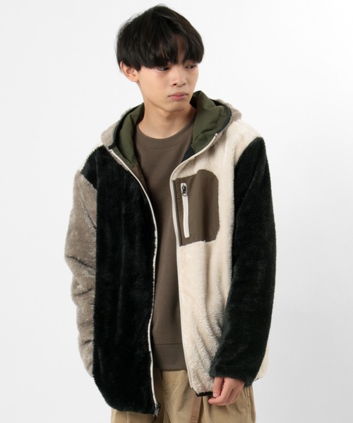 make a ray!（メイク ア レイ！）の「ボアファー×ナイロンマウンテンパーカー/リバーシブル（マウンテンパーカー・メンズ・ホワイト/その他1/グレー/ブラック・M/XL/L）」の9枚目の写真