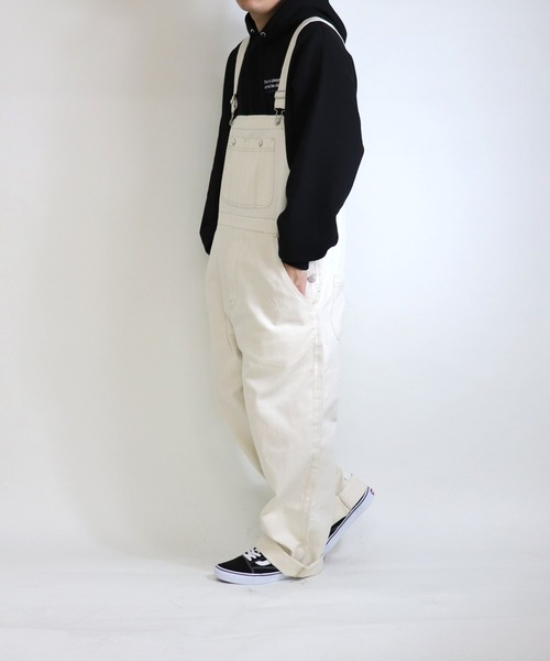 ILL'S(イルズ)の「ILL'S / イルズ ワイドオーバーオール(サロペット/オーバーオール・メンズ・ホワイト/ブラック/ベージュ/インディゴブルー・M/L)」の6枚目の写真