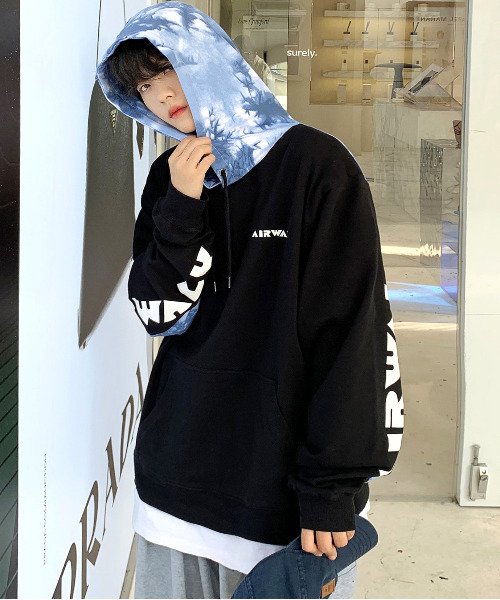 AIRWALK(エアウォーク)の「【neos -addictive design-】ルーズシルエット AIRWALK タイダイ染め アートプリント プル パーカー(パーカー・メンズ・ホワイト/ブラック/ベージュ/ブラック系その他/グレー系その他/パープル系その他・MEDIUM/LARGE/X-LARGE)」の22枚目の写真