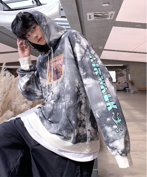 AIRWALK(エアウォーク)の「【neos -addictive design-】ルーズシルエット AIRWALK タイダイ染め アートプリント プル パーカー(パーカー・メンズ・ホワイト/ブラック/ベージュ/ブラック系その他/グレー系その他/パープル系その他・MEDIUM/LARGE/X-LARGE)」の19枚目の写真