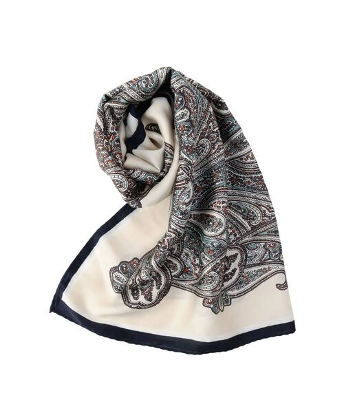 MURUA（ムルーア）の「ペイズリーパターンスカーフ（ストール/ショール・レディース・アイボリー/グリーン・FREE）」の8枚目の写真