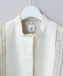6 (ROKU) - ROKU ロクCOTTON DRESS SHIRT シャツ　赤　ストライプ　人気 6 (ROKU) - ROKU ロクCOTTON DRESS SHIRT シャツ 赤 ストライプ
