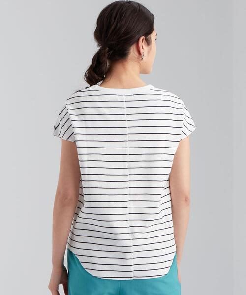 green label relaxing（グリーンレーベルリラクシング）の「SC ジャカード ワッフル フレンチスリーブ プルオーバー カットソー / ボーダー（Tシャツ/カットソー・レディース・ホワイト/ブラック/ライム/その他1・FREE）」の13枚目の写真