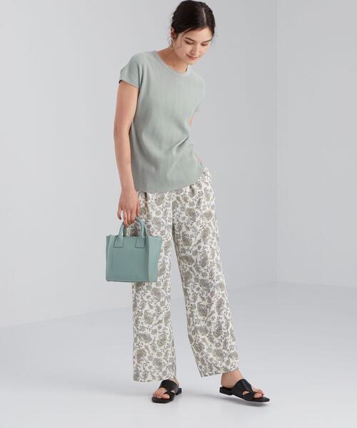 green label relaxing（グリーンレーベルリラクシング）の「SC ジャカード ワッフル フレンチスリーブ プルオーバー カットソー / ボーダー（Tシャツ/カットソー・レディース・ホワイト/ブラック/ライム/その他1・FREE）」の8枚目の写真