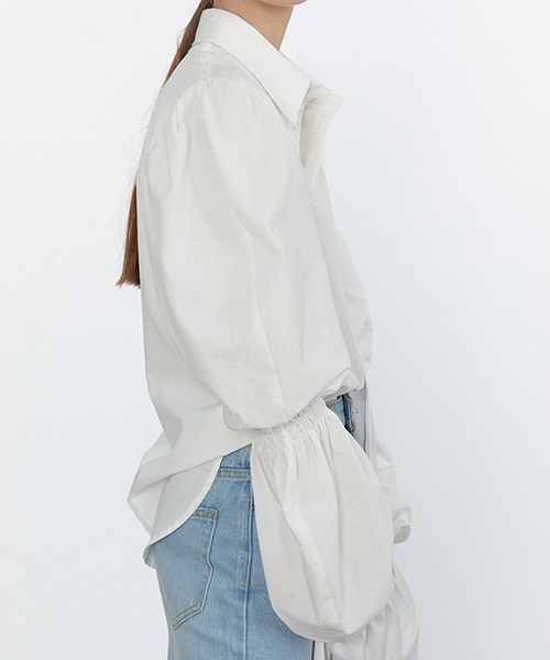 Fano Studios(ファノ ストゥディオズ)の「【Fano Studios】Double gather sleeve cotton shirts FC21S098(シャツ/ブラウス・レディース・ホワイト・L/S/M)」の6枚目の写真