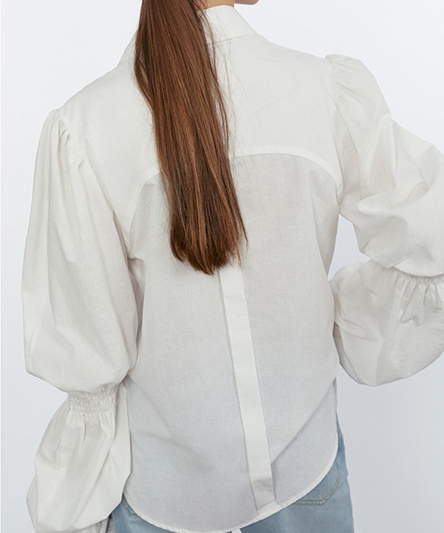 Fano Studios(ファノ ストゥディオズ)の「【Fano Studios】Double gather sleeve cotton shirts FC21S098(シャツ/ブラウス・レディース・ホワイト・L/S/M)」の8枚目の写真