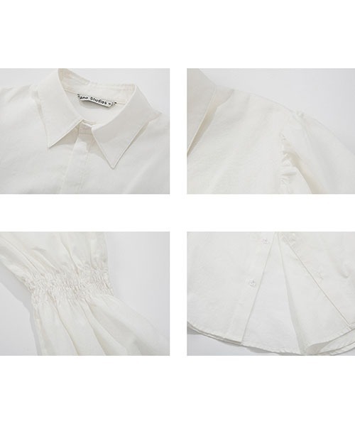 Fano Studios(ファノ ストゥディオズ)の「【Fano Studios】Double gather sleeve cotton shirts FC21S098(シャツ/ブラウス・レディース・ホワイト・L/S/M)」の12枚目の写真