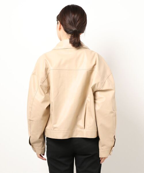SHEL'TTER ORIGINAL（シェルターオリジナル）の「オーバーレザーブルゾン（ブルゾン・レディース・ブラック/ベージュ・FREE）」の4枚目の写真