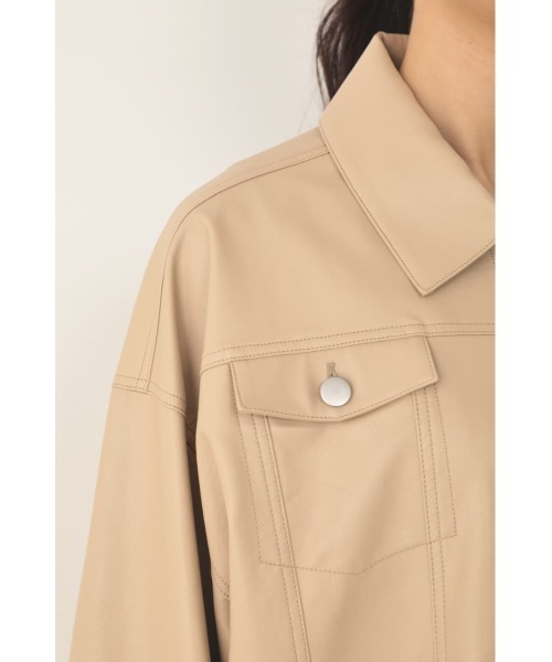 SHEL'TTER ORIGINAL（シェルターオリジナル）の「オーバーレザーブルゾン（ブルゾン・レディース・ブラック/ベージュ・FREE）」の17枚目の写真