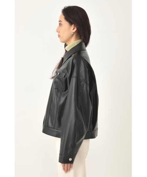 SHEL'TTER ORIGINAL（シェルターオリジナル）の「オーバーレザーブルゾン（ブルゾン・レディース・ブラック/ベージュ・FREE）」の7枚目の写真