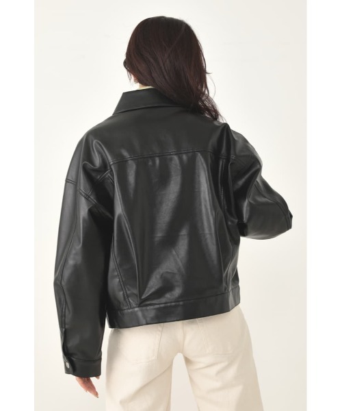 SHEL'TTER ORIGINAL（シェルターオリジナル）の「オーバーレザーブルゾン（ブルゾン・レディース・ブラック/ベージュ・FREE）」の8枚目の写真