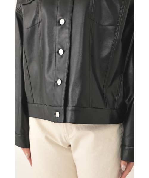 SHEL'TTER ORIGINAL（シェルターオリジナル）の「オーバーレザーブルゾン（ブルゾン・レディース・ブラック/ベージュ・FREE）」の11枚目の写真