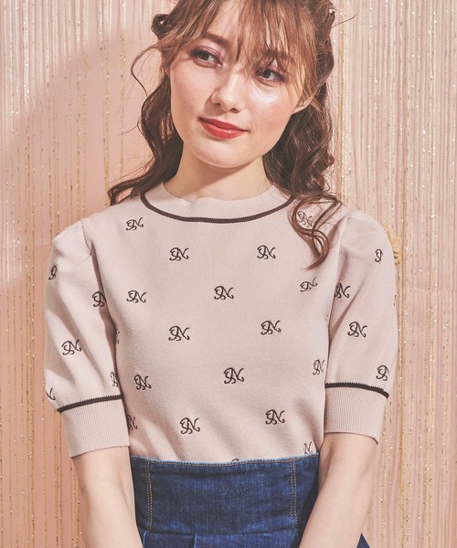 NOELA（ノエラ）の「ロゴ刺繍ニット（ニット/セーター・レディース・オフホワイト/ベージュ・FREE）」の2枚目の写真